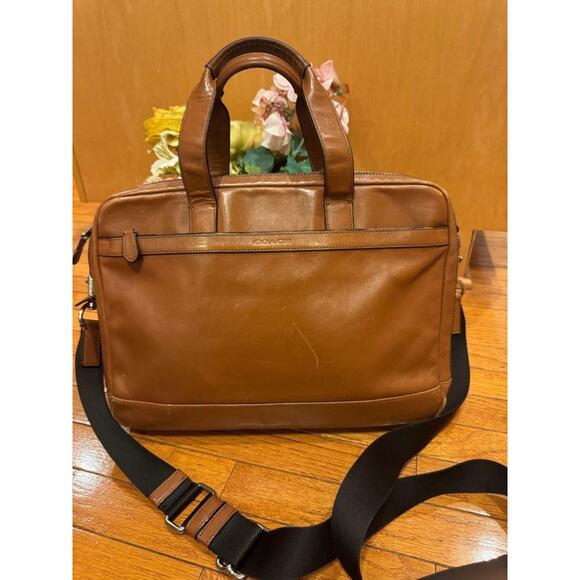 COACH Hudson Commuter Leather briefcase laptop Bag F71701 (PU110 - Picture 1 of 16